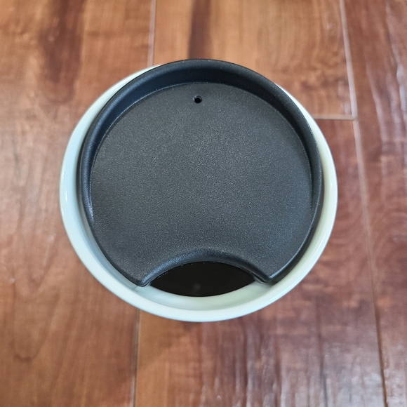 Starbucks Classic White Green Ceramic Tumbler Coffee Travel Mug Drinkware 12 OZ - Picture 3 of 7